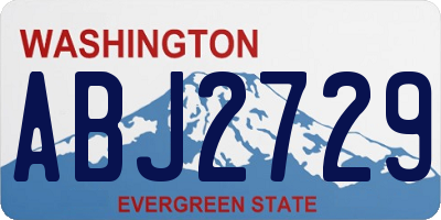 WA license plate ABJ2729