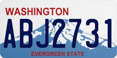 WA license plate ABJ2731