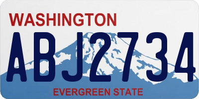 WA license plate ABJ2734
