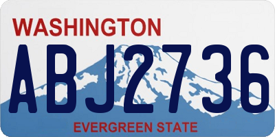 WA license plate ABJ2736