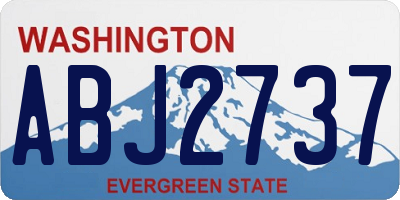 WA license plate ABJ2737