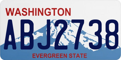 WA license plate ABJ2738