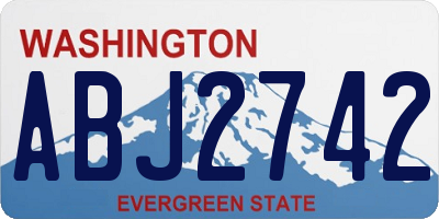 WA license plate ABJ2742