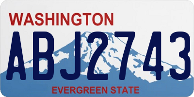 WA license plate ABJ2743