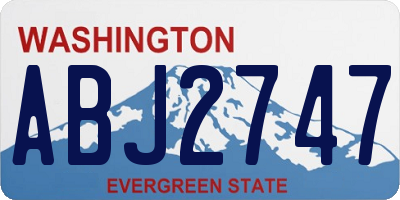 WA license plate ABJ2747