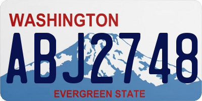 WA license plate ABJ2748