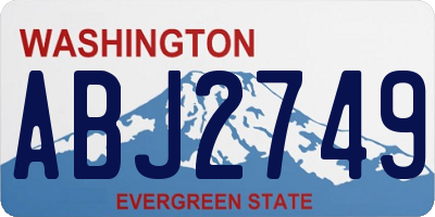 WA license plate ABJ2749