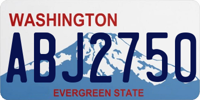WA license plate ABJ2750
