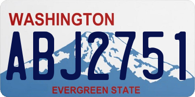 WA license plate ABJ2751
