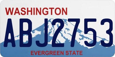WA license plate ABJ2753