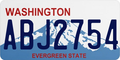 WA license plate ABJ2754