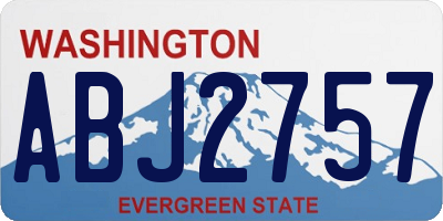 WA license plate ABJ2757