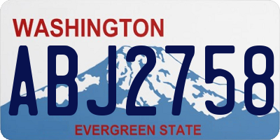 WA license plate ABJ2758
