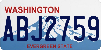 WA license plate ABJ2759