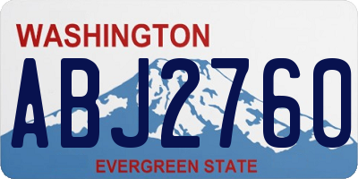 WA license plate ABJ2760