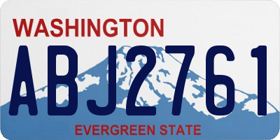 WA license plate ABJ2761