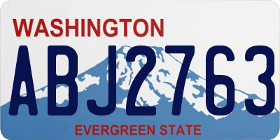 WA license plate ABJ2763