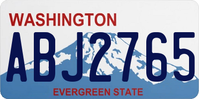 WA license plate ABJ2765