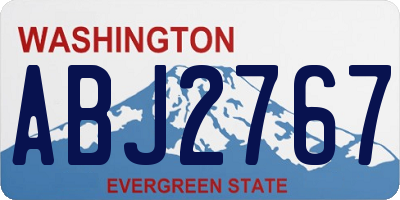 WA license plate ABJ2767