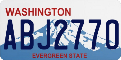 WA license plate ABJ2770