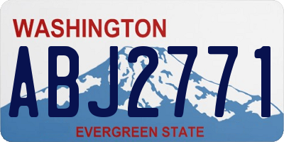 WA license plate ABJ2771