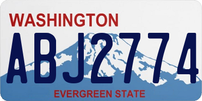 WA license plate ABJ2774