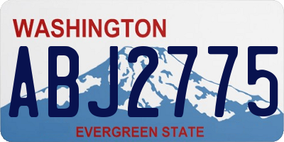 WA license plate ABJ2775