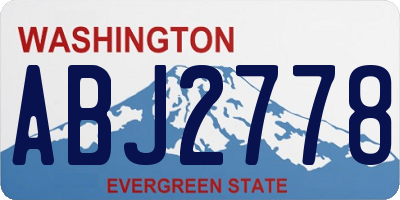 WA license plate ABJ2778