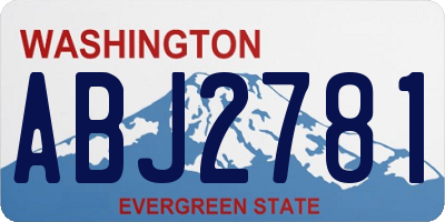 WA license plate ABJ2781