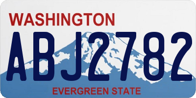 WA license plate ABJ2782