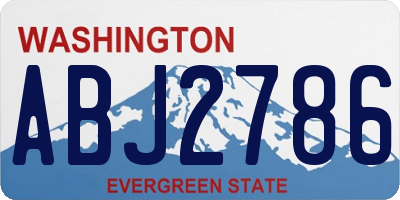 WA license plate ABJ2786