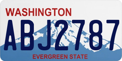 WA license plate ABJ2787