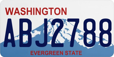WA license plate ABJ2788