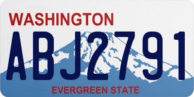 WA license plate ABJ2791