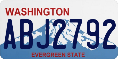 WA license plate ABJ2792