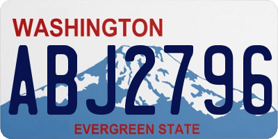 WA license plate ABJ2796
