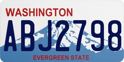 WA license plate ABJ2798