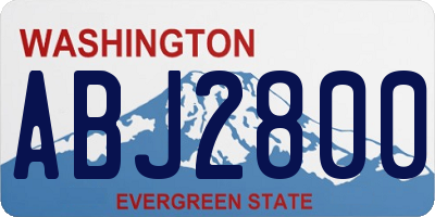 WA license plate ABJ2800