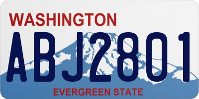 WA license plate ABJ2801
