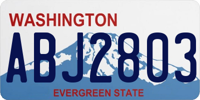 WA license plate ABJ2803