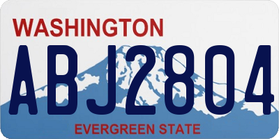 WA license plate ABJ2804