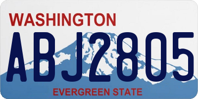 WA license plate ABJ2805