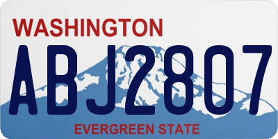 WA license plate ABJ2807