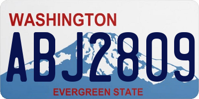 WA license plate ABJ2809