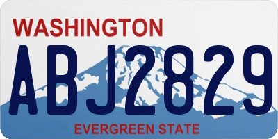WA license plate ABJ2829