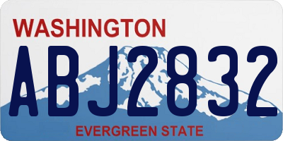 WA license plate ABJ2832
