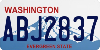 WA license plate ABJ2837