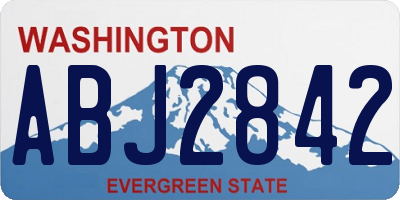 WA license plate ABJ2842