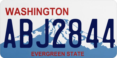 WA license plate ABJ2844