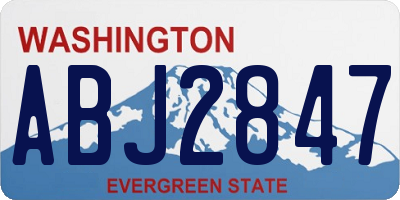 WA license plate ABJ2847